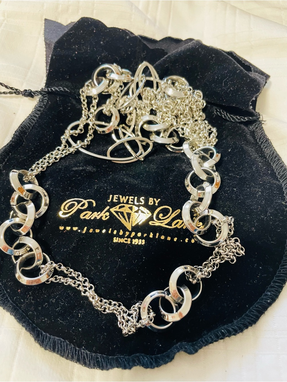 Park Lane Silver Multi-Chain Link Necklace with Rings